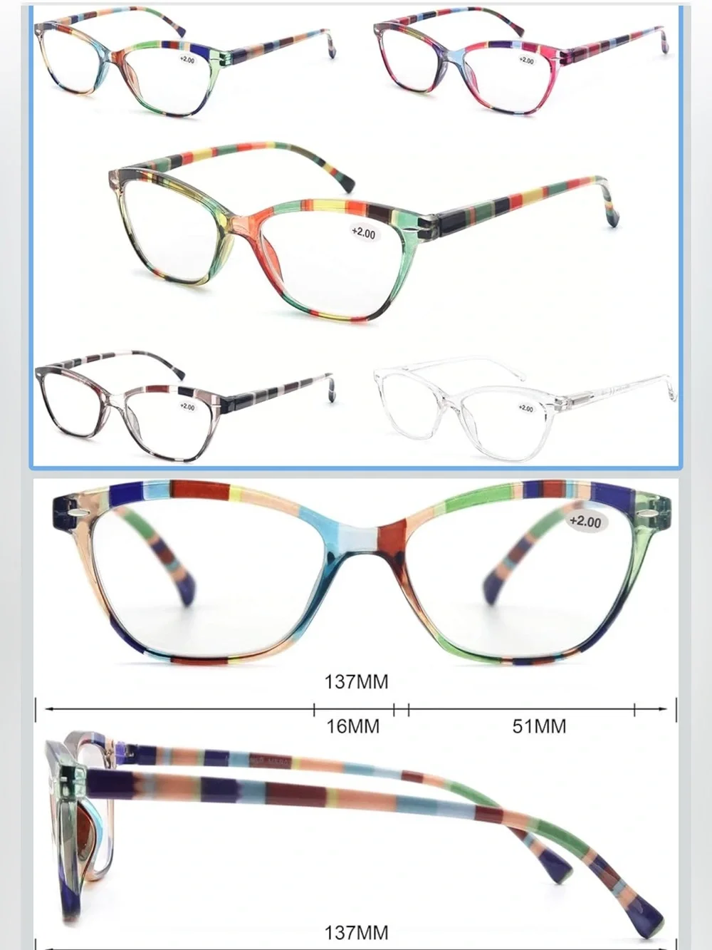 MODFANS Womens Reading Glasses Women 5 Pack Fashion Ladies Readers Comfort .75